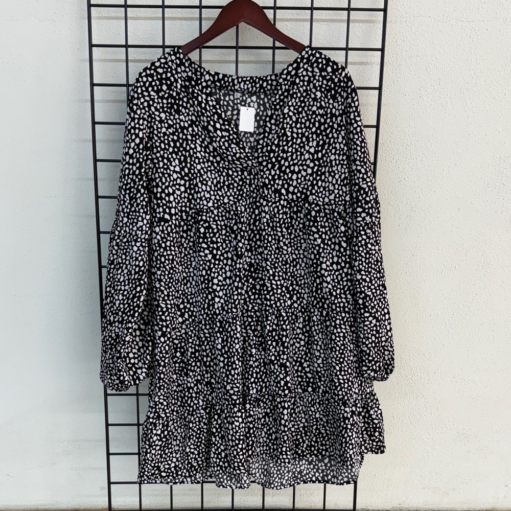 Black and White Patterned Dress
